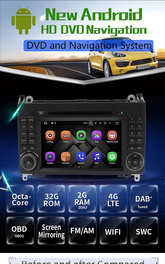 Android 8.0 Mercedes Benz DVD Player With Canbus Rear Camera AUX BT